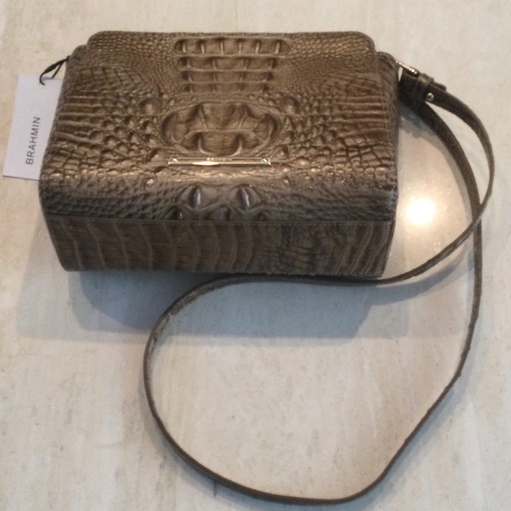 Brahmin Carrie Crossbody Croc Embossed Leather Bag - Picture 3 of 16